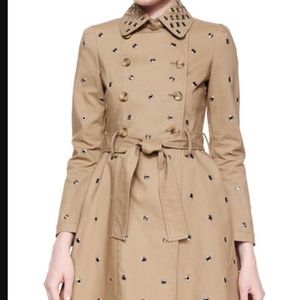 Red Valentino GROMMET MACKINTOSH Trench Coat *NEW*